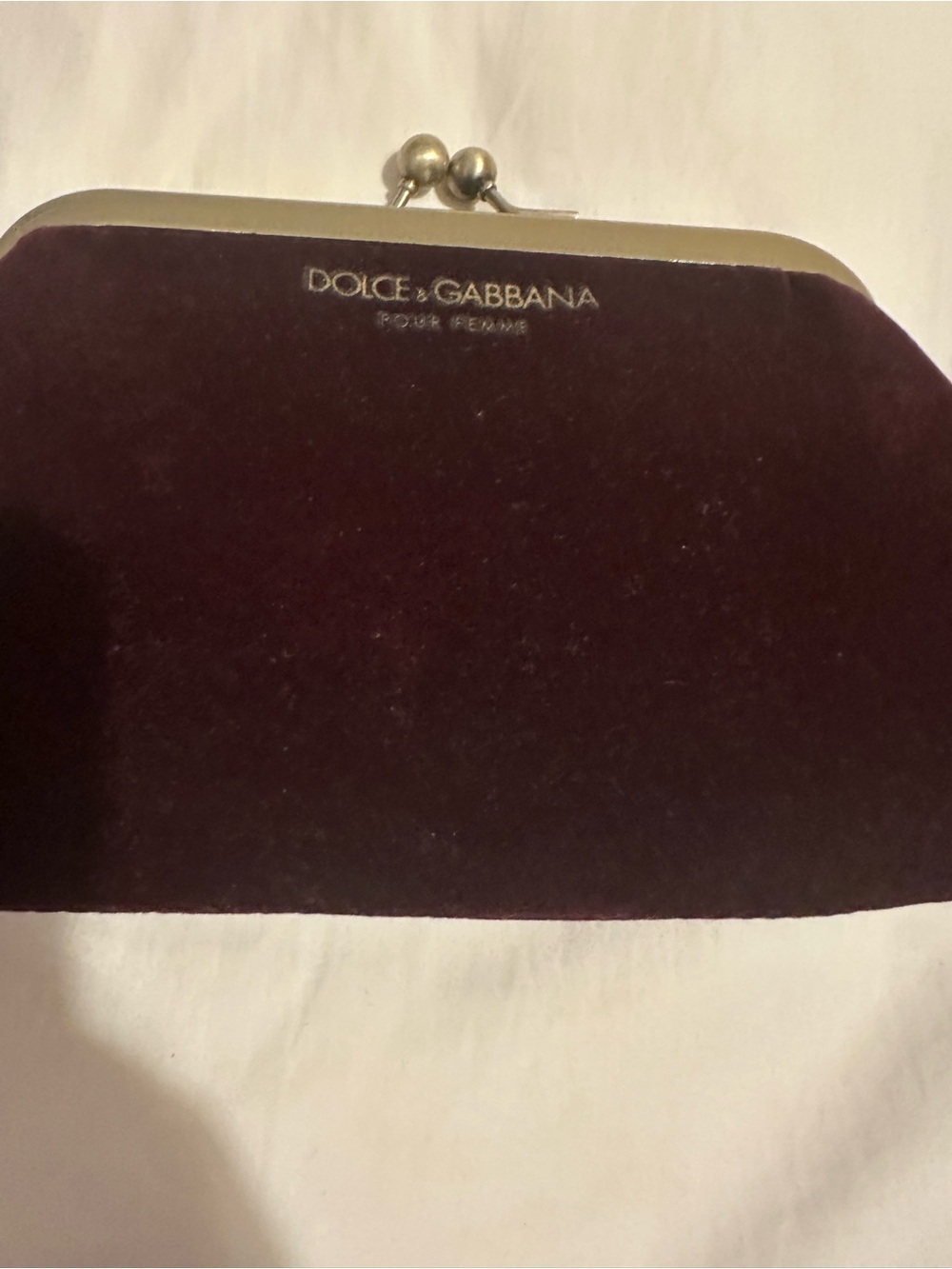 Dolce & Gabbana Burgundy Velvet Kiss-Lock Clutch